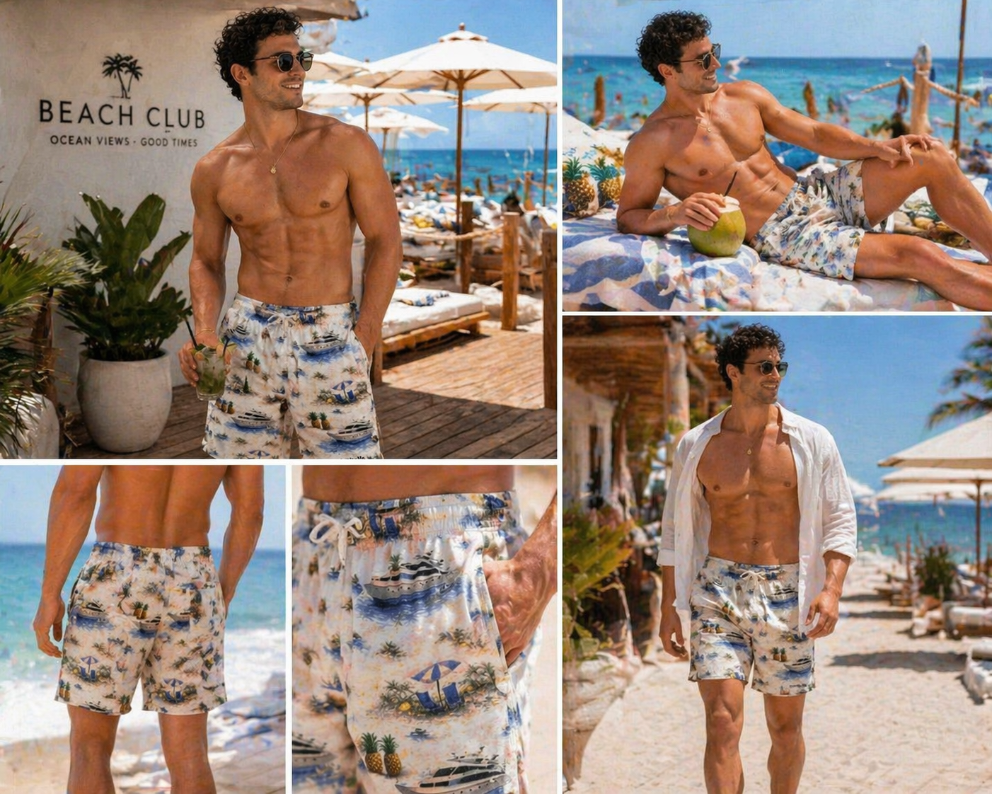 Riviera Pineapple Swim Shorts